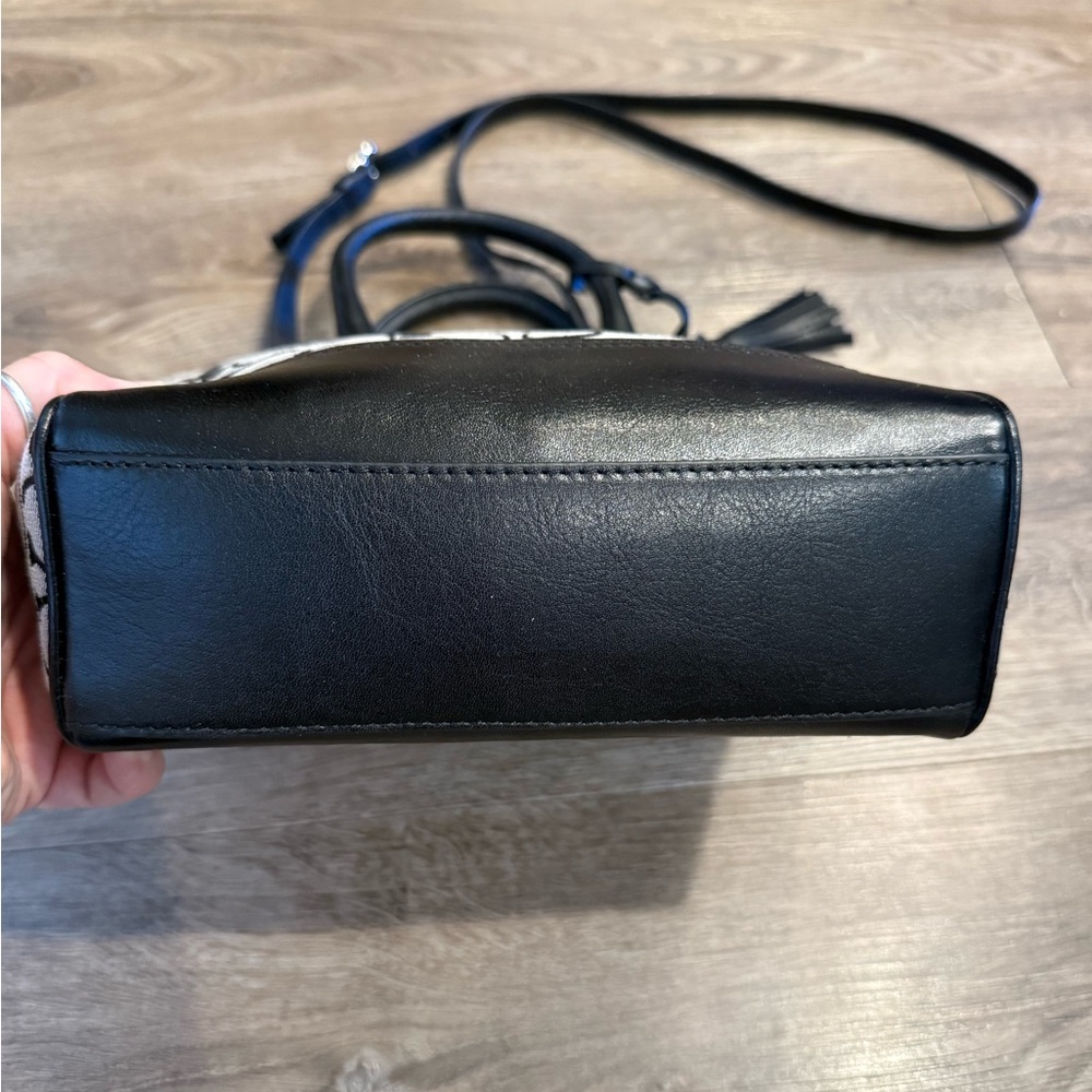 Coach Signature Legacy Mini Tanner Black & White Tote Bag - Picture 5 of 8
